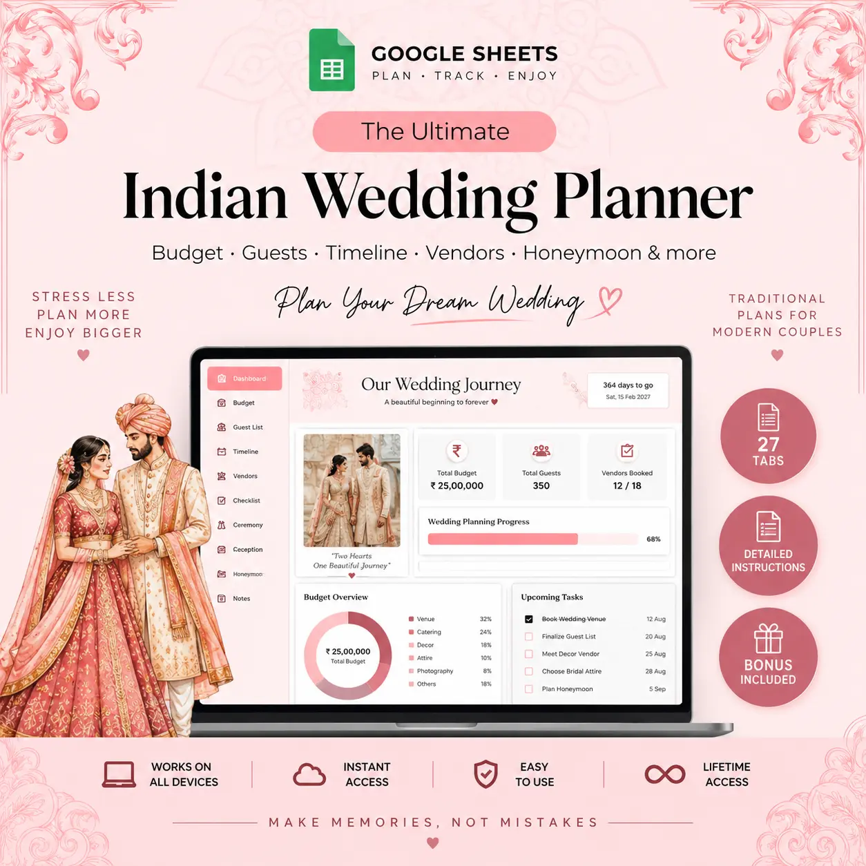 Weddingly Digital Planner Dashboard